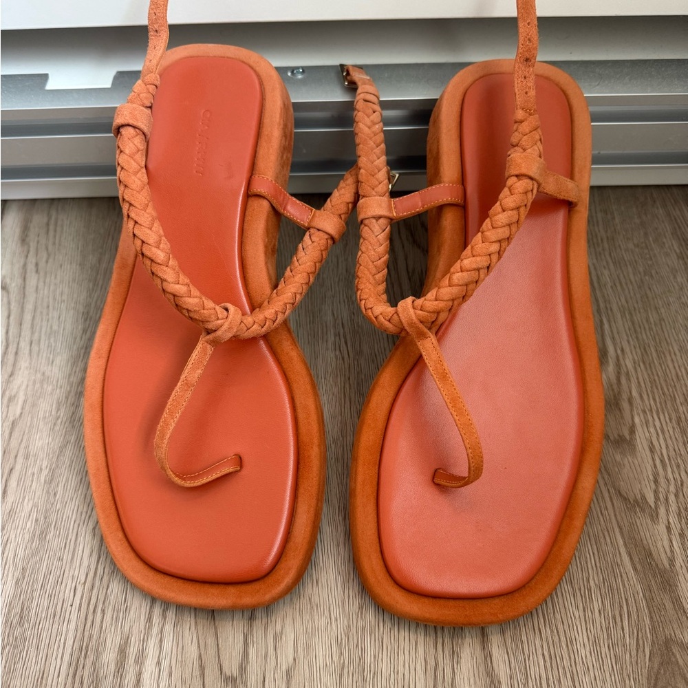Gia Borghini Orange Minimalist Sandals